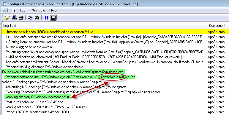 msi returned error computer 1603 windows 7