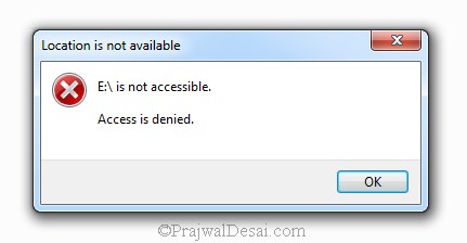 usb drive windows 7 access denied